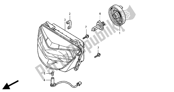 All parts for the Headlight (eu) of the Honda CB 600F2 Hornet 2000