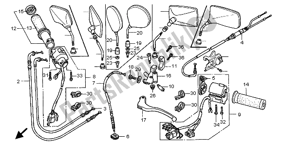 Todas las partes para Interruptor Y Cable de Honda VT 1100C3 1999