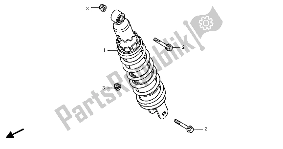 All parts for the Rear Cushion of the Honda CB 600F Hornet 2001