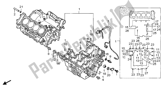 Todas as partes de Bloco Do Motor do Honda CBR 900 RR 1995