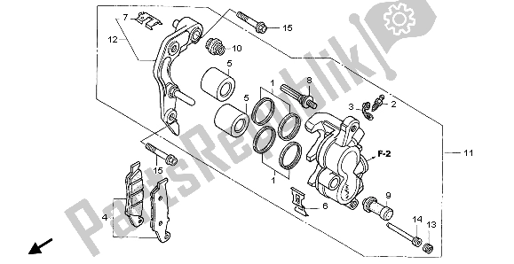 Todas las partes para Pinza De Freno Delantero de Honda CRF 250R 2004