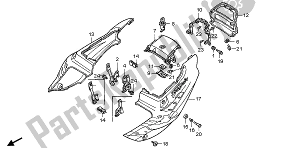 All parts for the Side Cover of the Honda CBR 900 RR 1995