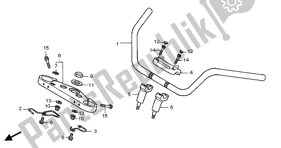 All parts for the Handle Pipe & Top Bridge of the Honda GL 1500C 2001