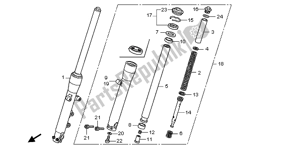 All parts for the Front Fork of the Honda VT 750C2 2007