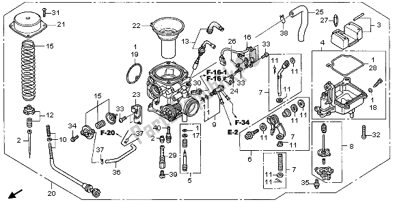Tutte le parti per il Carburatore del Honda VTX 1300S 2006
