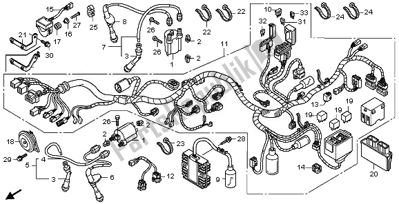All parts for the Wire Harness of the Honda VT 750 CA 2008