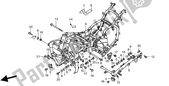 Alle onderdelen voor de Frame Lichaam van de Honda GL 1500 SE 1998