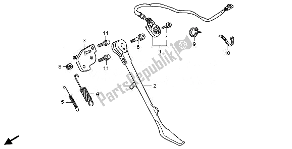 All parts for the Side Stand of the Honda VT 750C2B 2011