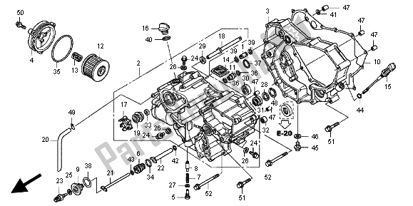 All parts for the Front Crankcase Cover of the Honda TRX 420 FA Fourtrax Rancher AT 2012