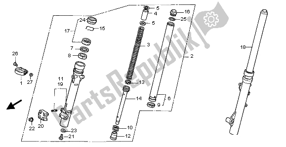 Tutte le parti per il Forcella Anteriore del Honda SLR 650 1998