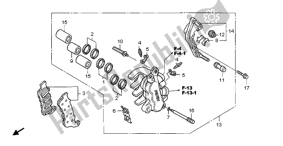 All parts for the L. Front Brake Caliper of the Honda NT 700V 2009