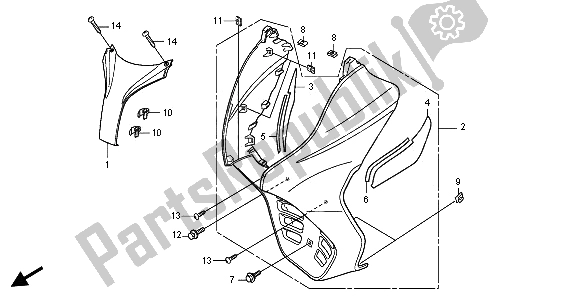 All parts for the Front Cover of the Honda FES 150A 2009