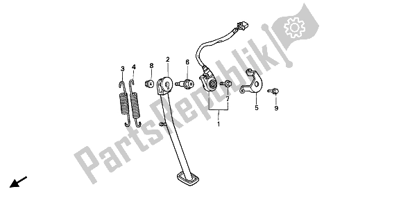 All parts for the Stand of the Honda NX 650 1993