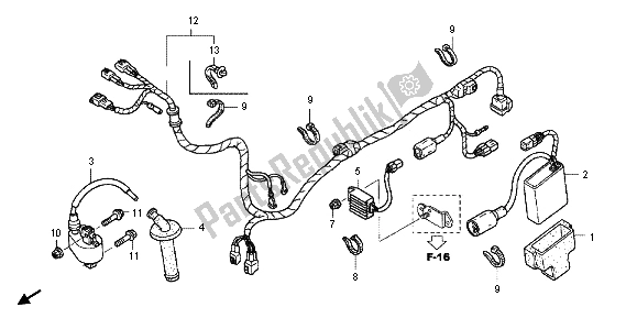 All parts for the Wire Harness of the Honda CRF 450X 2013