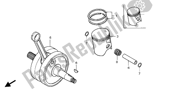 All parts for the Crankshaft & Piston of the Honda CR 250R 1995