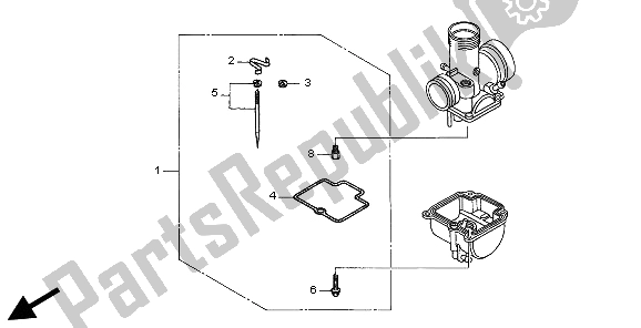 All parts for the Carburetor Optional Parts Kit of the Honda CR 80 RB LW 2002