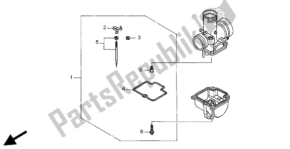 Todas las partes para Kit De Piezas Opcionales Del Carburador de Honda CR 80 RB LW 2002