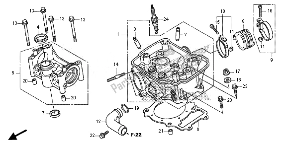 All parts for the Cylinder Head of the Honda CRF 150R SW 2014