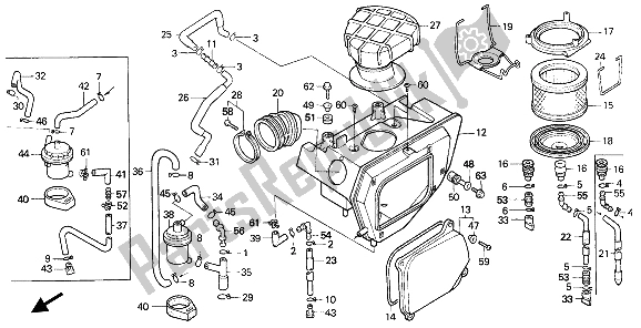 Tutte le parti per il Filtro Dell'aria del Honda NX 650 1991