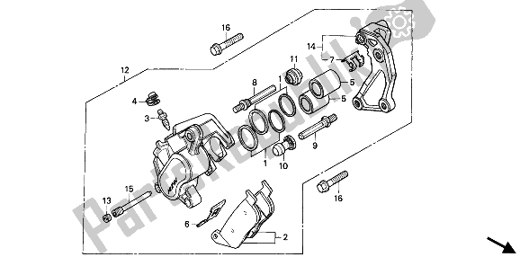 Tutte le parti per il Pinza Freno Anteriore del Honda VT 1100C 1994