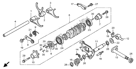 Todas las partes para Tambor De Cambio De Marcha Y Horquilla De Cambio de Honda GL 1800 2010