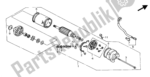 Tutte le parti per il Motore Di Avviamento del Honda VT 750 DC 2002