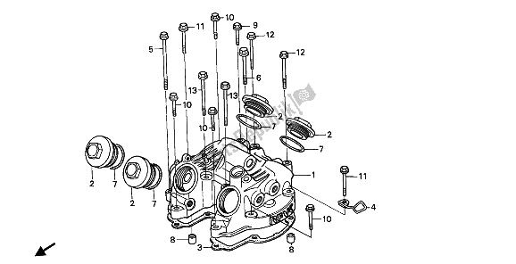 All parts for the Cylinder Head Cover of the Honda NX 650 1993
