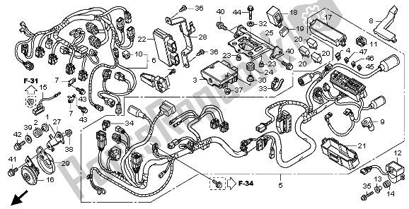 Tutte le parti per il Cablaggio del Honda CB 1000 RA 2009