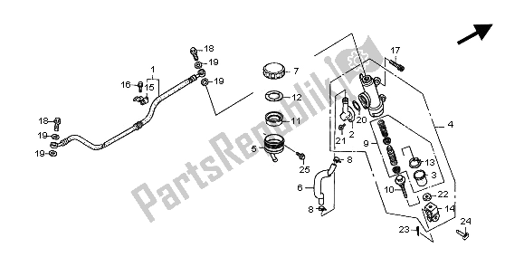 All parts for the Rr. Brake Master Cylinder of the Honda CB 500S 2002