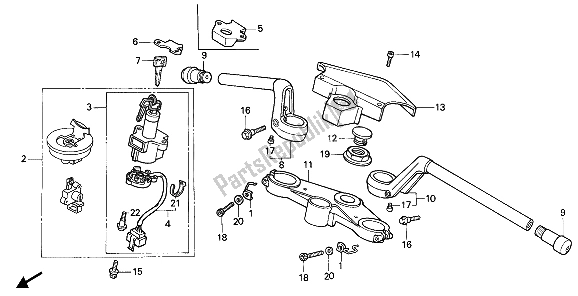 Todas las partes para Manejar Tubo Y Puente Superior de Honda VFR 750F 1987