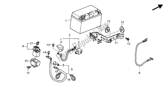 All parts for the Battery of the Honda CBF 500 2007