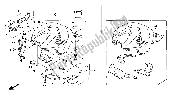 Todas las partes para Refugio Superior de Honda CBR 1000 RR 2005