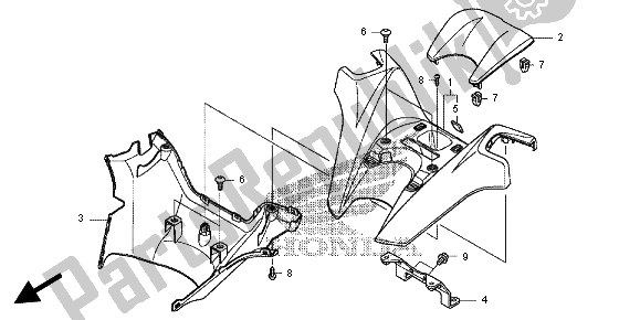 All parts for the Handle Cover of the Honda NC 700D 2012