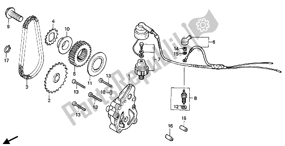 All parts for the Oil Pump of the Honda CB 450S 1986