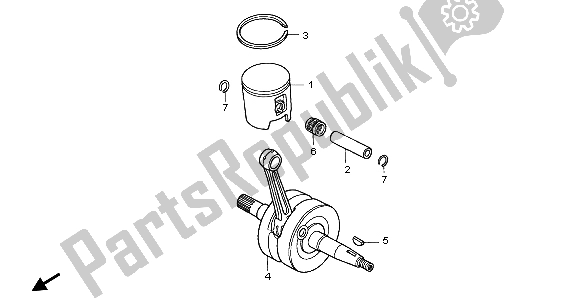 Todas las partes para Cigüeñal Y Pistón de Honda CR 125R 2004