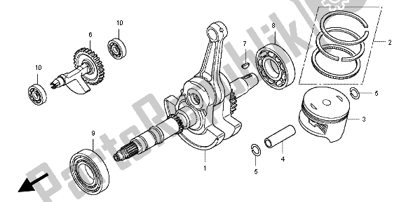 Toutes les pièces pour le Vilebrequin Et Piston du Honda TRX 420 FA Fourtrax Rancher AT 2012