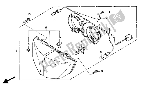 Tutte le parti per il Faro (uk) del Honda CBF 600S 2004