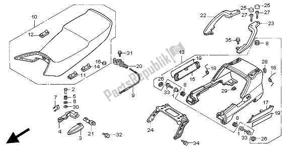 All parts for the Seat of the Honda ST 1100A 1997