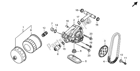 Tutte le parti per il Pompa Dell'olio del Honda VT 750C 2008