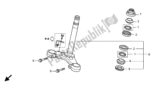 All parts for the Steering Stem of the Honda CBF 125M 2009