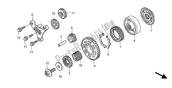 All parts for the Starting Clutch of the Honda TRX 450 ER Sportrax 2009