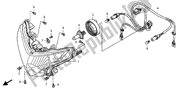 Alle onderdelen voor de Koplamp van de Honda CBR 250R 2013