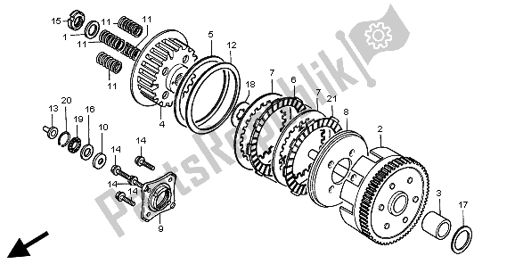 All parts for the Clutch of the Honda CMX 250C 1998