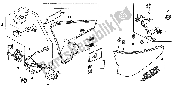 All parts for the Side Cover of the Honda VT 600C 1997