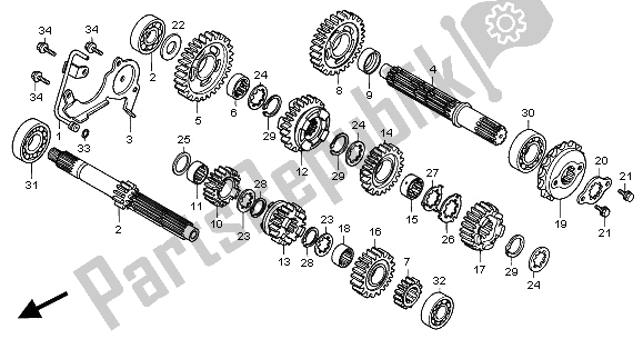 All parts for the Transmission of the Honda XRV 750 Africa Twin 2000