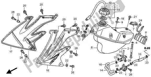 Todas las partes para Depósito De Combustible de Honda CRF 450X 2008