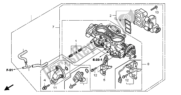 Todas las partes para Cuerpo Del Acelerador de Honda GL 1800A 2003
