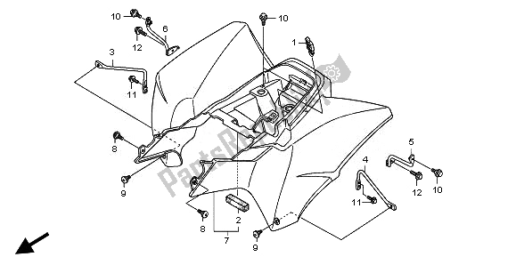 All parts for the Rear Fender of the Honda TRX 250X 2010