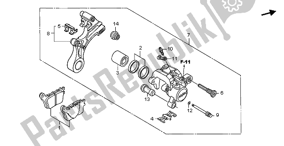 Tutte le parti per il Pinza Freno Posteriore del Honda CBR 600 RR 2009