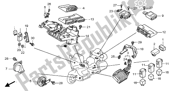 Toutes les pièces pour le Unité De Contrôle du Honda GL 1800A 2001